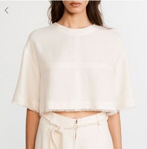 Claudie Pierlot Cream Cropped Top Sz4